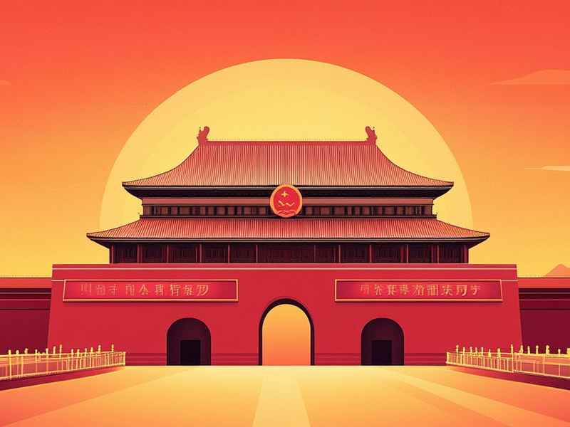 国庆微信渐变国旗头像有华表（国庆微信图像国旗渐变）